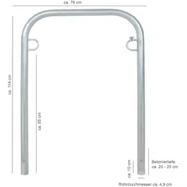 Baumarktplus Fahrradständer 2er Set Typ U 114 x 78 cm Ø 49 mm grau