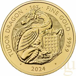 1 Unze Goldmünze Tudor Beasts Tudor Dragon 2024