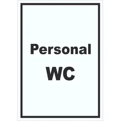 Personal WC Schild mit Text hochkant A1 (594x841mm)