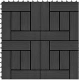 vidaXL 22 Stk. Terrassenfliesen 30 x 30 cm 2 qm WPC Schwarz