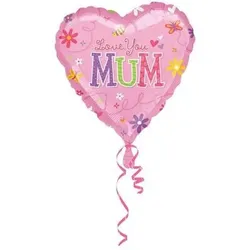 AMSCAN 1392701 Herzballon Love you Mum 45cm Folienballon