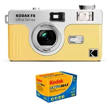 Kodak 35mm Kamera F8 light yellow, analoge Kleinbildkamera