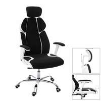 Mendler Bürostuhl HWC-F12, Schreibtischstuhl Drehstuhl Racing-Chair, Sliding-Funktion Stoff/Textil +