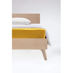 Spannbettlaken FLEURESSE "Flauschjersey", gelb (gelb, sonne), B:120cm L:200cm, Jersey, Obermaterial: 100% Baumwolle, Laken, aus Baumwolle, Bettlaken, Spannbetttuch, Premium Qualität