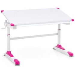 Wohnling Schreibtisch WL5.759 (Kinderschreibtisch 119 x 67 cm Pink Weiß Maltisch), Neigbarer Schülerschreibtisch, Kindertisch Modern weiß