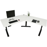 Schreibtisch MCW-D40, Computertisch, 120° elektrisch höhenverstellbar weiß, schwarz