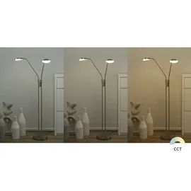 Fischer-Honsel LED-Stehleuchte 40074 160,0 cm Silber/Weiß