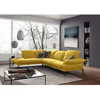 W.SCHILLIG Ecksofa sherry, Designsofa mit tollem Sitzkomfort, elegant und zeitlos, L-Form, mit Kopfstützenverstellung, Winkelfüße in Schwarz, Breite 302 cm gelb