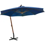 vidaXL Ampelschirm mit Mast 3,5 x 2,9 m Massivholz Tanne azurblau 313773