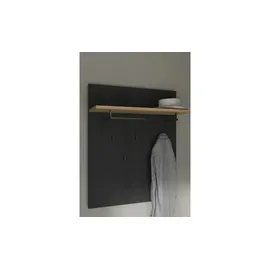 Forte Garderobenpaneel Bohol 86,5 x 105,6 x 30 cm Schwarz/Eiche