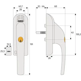 ABUS Abschließbarer Fenstergriff FG300A S AL0145