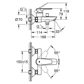 Grohe Start Edge Einhandwannenmischer Chrom