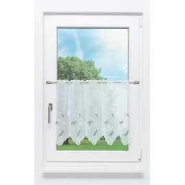 Plauener Spitze® Scheibengardine Kräutergarten (1 St), transparent, HxB 49x131.2cm grün 131 cm x 49 cm