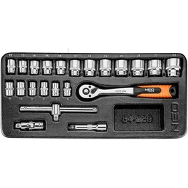 Neo Tools Werkstattwagen Stahl 6 Schubladen Schwarz/Orange bestückt