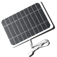 Irishom Solarpanel mit USB Anschluss 5W 5V Solar Ladegerät Unterwegs Handy Laden USB Solar Charger für Wandern Camping Outdoor