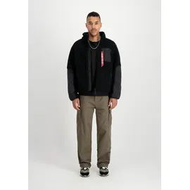 Alpha Industries Funktionsjacke ALPHA INDUSTRIES "Sherpa Zip-Jacket", Herren, Gr. XXL, schwarz, Obermaterial 1: 100% Polyester, Obermaterial 2: 100% Nylon, Jacken Funktionsjacke