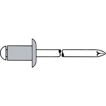 Gesipa Blindniet Alu/Stahl Flachrundkopf 6 x 10 mm 250 Stück