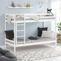 Homestyle4u Etagenbett 90 x 200 cm Kiefer massiv weiß