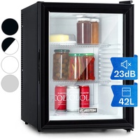 Mini Kühlschrank Glastür 42 l Getränkekühlschrank leise Minibar Hausbar schwarz