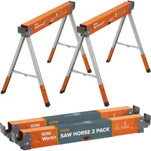 Bora Arbeitsböcke mit robustem Stahlrahmen, Arbeitsbock 2er Set. Unterstellblock mit Metallbeine und 2x4 Halterung - PM-3360T