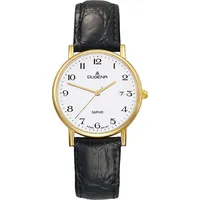 Dugena Herren-Armbanduhr 2170996 Zenit, Quarz, Edelstahl, Lederarmband, 3 bar