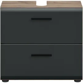 WELLTIME Waschbeckenunterschrank Florenz 60 x 55 cm Schwarz