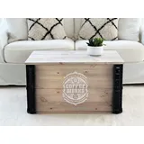 Holzkiste shabby chic Frachtkiste vintage Truhe Transportkiste Couchtisch Grau