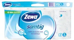 Zewa Samtig Toilettenpapier 29876 , 1 Packung = 8 Rollen à 140 Blatt