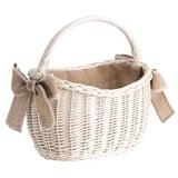 e-wicker24 Einkaufskorb aus Weide, retro Bügelkorb, Vintage Stil, Weidenkorb, oval (Jute 1)