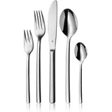 WMF Besteck-Set Inspiration, elegante Optik, ergonomische Haptik, Wellenschliff-Messer (30-tlg), 6 Personen, Cromargan® Edelstahl Rostfrei 18/10, spülmaschinengeeignet, säuregeeignet, hochwertiger Besteckkasten silberfarben