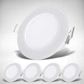 B.K.Licht Einbaustrahler 5er Set rund IP65 Weiß