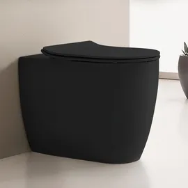 Scarabeo Moon Stand-WC mit WC-Sitz Schwarz matt