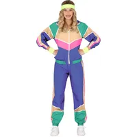 FIESTAS GUIRCA | 80er Jahre Gymnastin Kostüm für Damen (36-38/S) - Jacke und Hose - Sport- und Retro Kostüme für Kostümpartys, Halloween und Karneval - Erwachsene - Blau und Mehrfarbig - Einheitsgröße