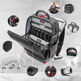 Knipex Modular X18 Elektro Werkzeugrucksack 22-teilig gelb, rot, schwarz 53 x 21 x 34 cm