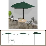 Vidaxl - Balkon-Sonnenschirm mit Alu-Mast Grün 270x144 cm Halbrund - Balkonschirm - Sonnenschutz - Gartensorgen - Halbmondschirm - Sommergarten