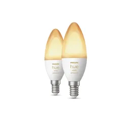 Philips Hue White ambience E14 - Smarte Lampe Kerzenform Doppelpack - 470