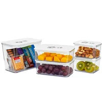 ZoeQide Frischhaltedosen mit Deckel 5-teilig transparent mit Datumsanzeige – Luftdichtes Vorratsdosen-Set, stapelbare Vorrats- und Gefrierdosen aus PP für Küche und Kühlschrank, spülmaschinengeeignet