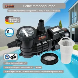 Mauk Schwimmbadpumpe schwarz 320 W