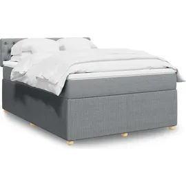 vidaXL Boxspringbett 140 x 200 cm Hellgrau