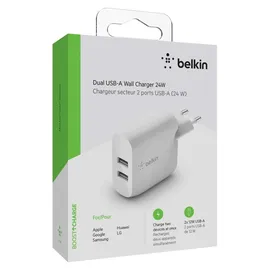 Belkin Boost Charge Dual USB Schnellladegerät 12W Weiẞ