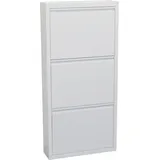 Schuhschrank INOSIGN "Melika", weiß, B:50cm H:113,5cm T:15cm, Metall, Schränke, aus Metall, 3 Schuhklappen, Höhe 113,5 cm