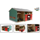 Kids Globe KidsGlobe Werkstatt mit Lagerraum 1:32 Dach aufklappbar Tore beweglich, 41x54x32