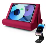 Tablet-Ständer, Multi-Winkel, Tablet-Pad-Ständer, Lazy Holder Ständer, weiches Pad-Ständer, Sofa und Bett, Universal Handy-Pad-Ständer (Weinrot)
