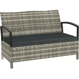Gartenbank Mit Stauraum 2-sitzer Sitzbank Mit Kissen Haltegriffen 125l Poly Rattan 123 X 70 X 82 Cm Dunkelgrau