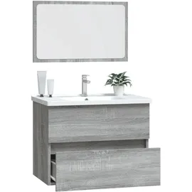 vidaXL Badmöbel-Set Grau 2-tlg. Sonoma Holzwerkstoff