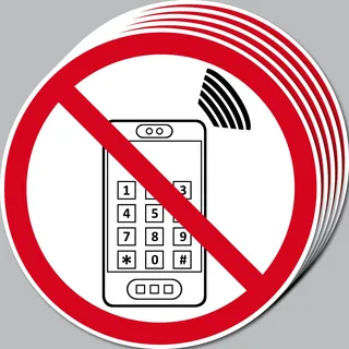 GreenIT 10 Aufkleber 15cm Sticker Handy Telefon Smartphone Verbot Handyverbot Hinweis