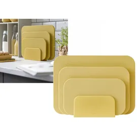 Rosti Choptima Schneidebrett Set mit Halter/Ständer, Küchenbrett, Brotschneidebrett & Servierbrett, 3er-Set, Hygienisch, Spülmaschinenfest, aus Kunststoff, Curry