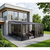 Sojag Mural 1013 | Metall Anbaupavillon mit Seitenteilen | 3x4 m - Anthrazit