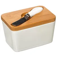 Five 5five - keramik-butterdose mit messer Seramik weiß