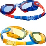 CAPAS Schwimmbrille Kinder, 2er Pack Wasserdicht Anti-Beschlag Anti-UV Wasser Pool Schwimmen Klasse Brillen für Jungen Mädchen von 4–12 Jahren (Sprinkles Rainbow Series #05)